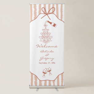 Whimsical Stripes Handwritten Painted Wedding  Retractable Banner