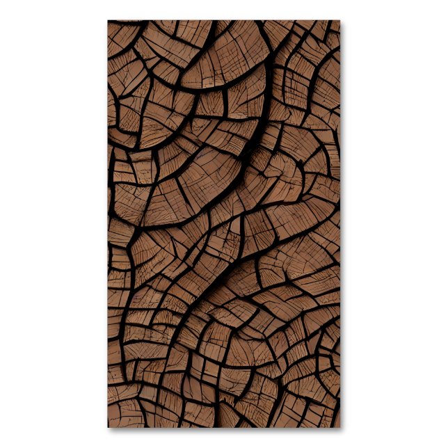 Whimsical Stunning Wood Texture Graphic Business Card Magnet (Front Vertical)