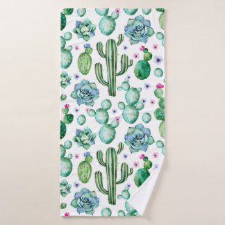 Whimsical Succulent Bath Towel