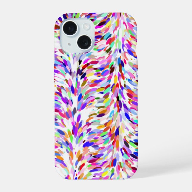 Whimsical Summer Colors Paint Splatter Art Pattern Iphone Case (Back)