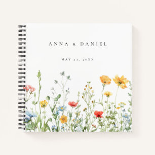 Whimsical Summer Floral Wedding Guest Book
