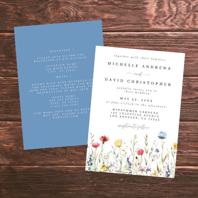 Whimsical Summer Floral Wedding Invitation (Creator Uploaded)