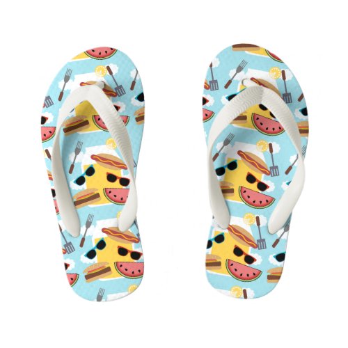 Whimsical Summer Fun Kids Flip Flops