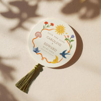 Whimsical Sun and Moon Round Save the Date