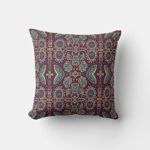 Whimsical Sun & Jungle Pattern Throw Pillow