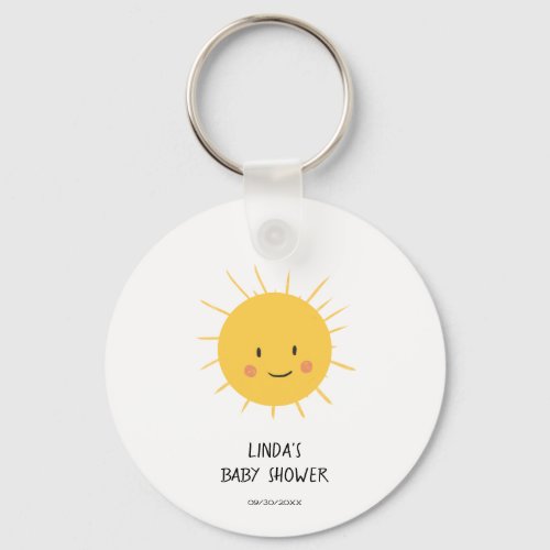 Whimsical Sun Personalized Baby Shower Keychain