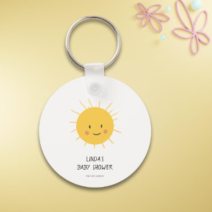 Whimsical Sun Personalized Baby Shower Keychain