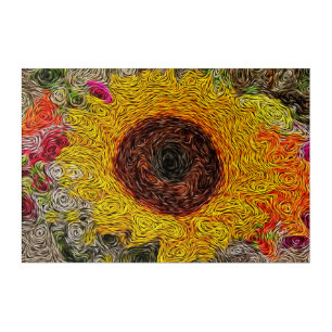Whimsical Sunflower Acrylic Art