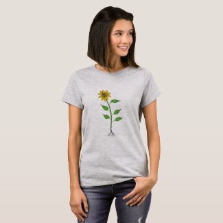 Whimsical Sunflower Design on Women's T-Shirt