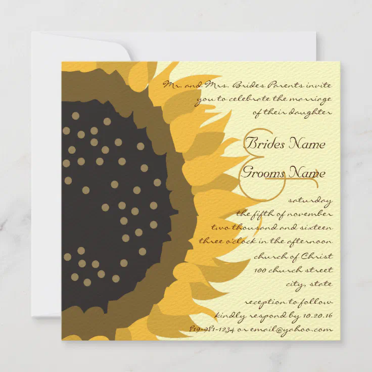 Whimsical Sunflower Wedding Invitation Zazzle 2510