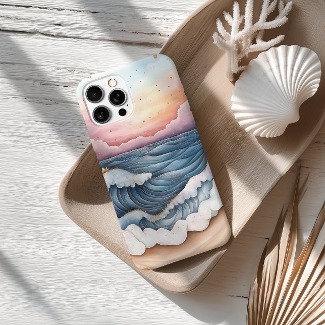 Whimsical Sunset Ocean Waves and Beach Scene Case-Mate iPhone Case (Creator Uploaded)