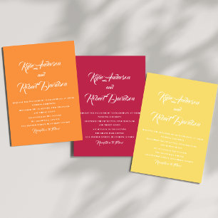Whimsical Sunset Yellow and Citrus Inspired  Invitation