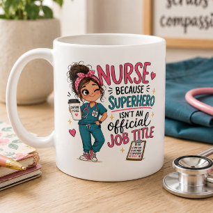 Whimsical Superhero Nurse Coffee Mug