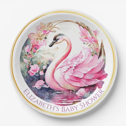 Whimsical Swan Paper Plates