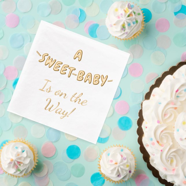 Whimsical Sweet Baby on the Way Foil Napkins (Insitu (Party))