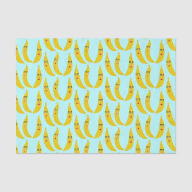 Whimsical Sweet Banana Trio Gift Tissue Paper (Front)