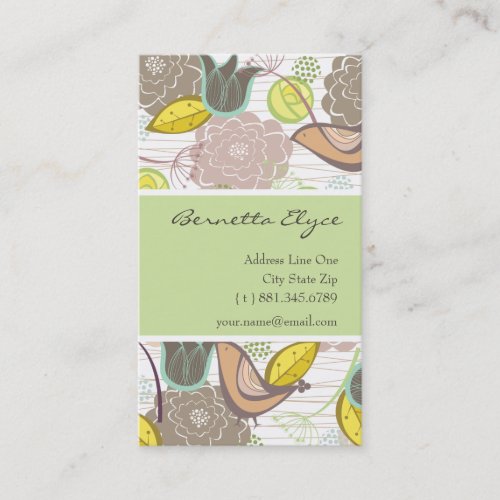fatfatin Sweet Birds &amp; Floral Garden Profile Card Business Card
