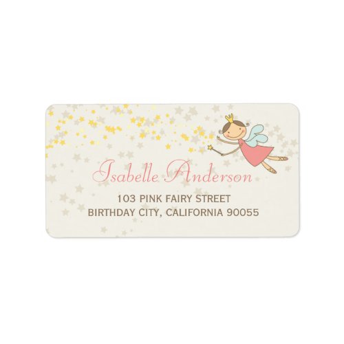 Whimsical Sweet Fairy Princess Birthday Address Label
