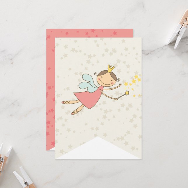 Whimsical Sweet Fairy Princess Girl Birthday Party (Front/Back In Situ)