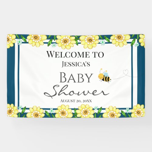 Whimsical Sweet Honey Bee Baby Shower Banner