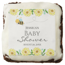 Whimsical Sweet Honey Bee Baby Shower Brownie