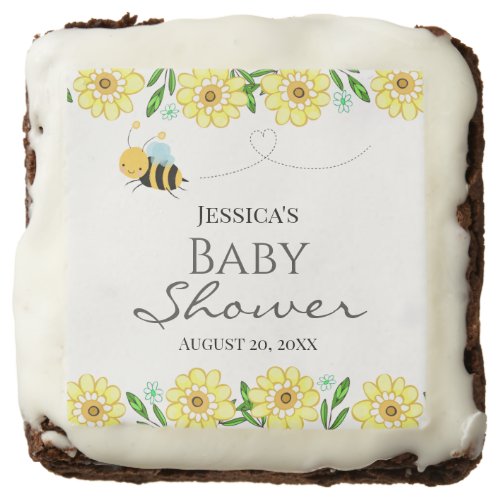 Whimsical Sweet Honey Bee Baby Shower Brownie