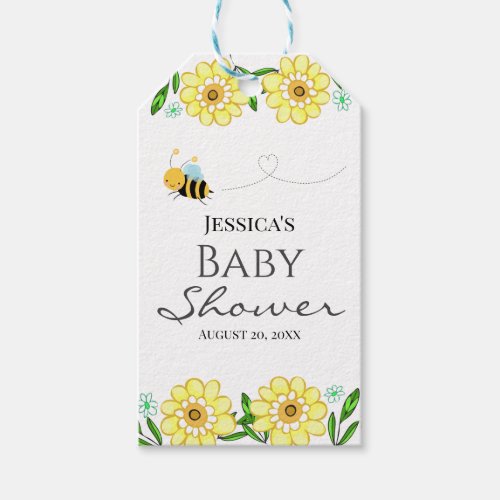 Whimsical Sweet Honey Bee Baby Shower Gift Tags