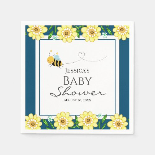 Whimsical Sweet Honey Bee Baby Shower Napkins