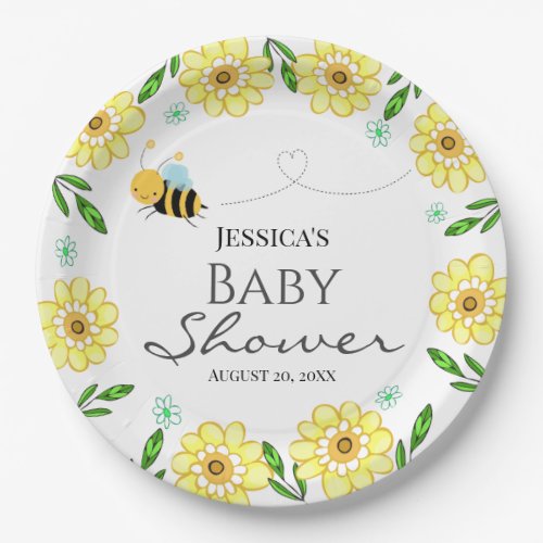 Whimsical Sweet Honey Bee Baby Shower Paper Plates