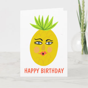 Whimsical Sweet Pineapple Custom Card