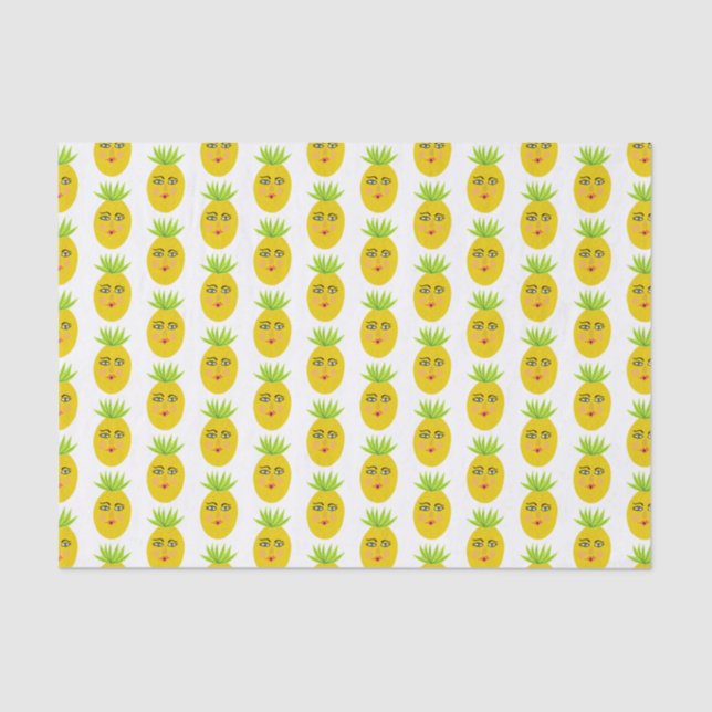 Whimsical Sweet Pineapple Gift Tissue Paper (Front)