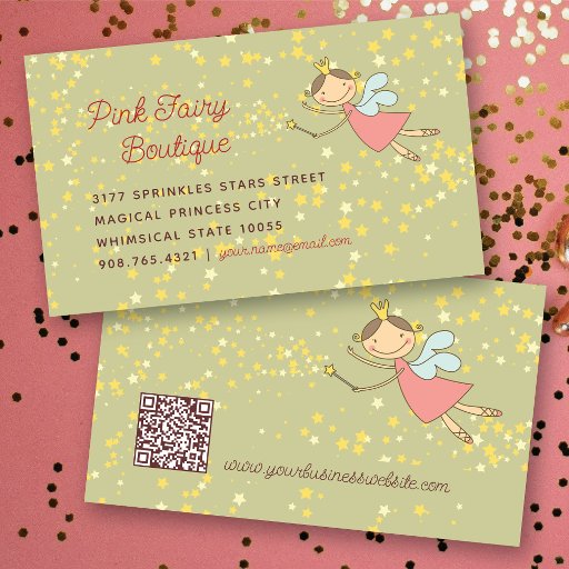 Customizable fatfatin Sweet Fairy and Stars Profile Card Business Cards