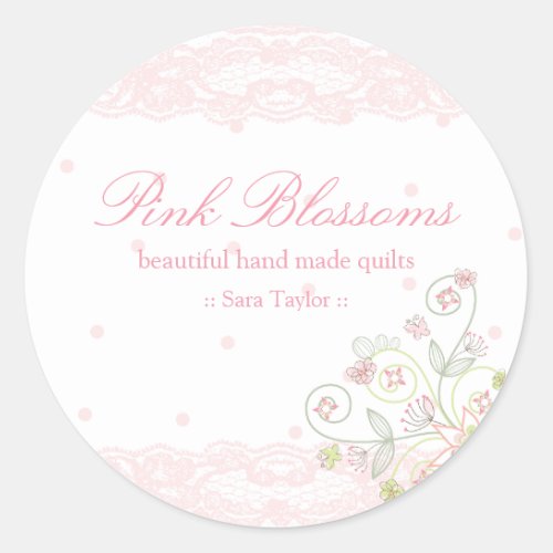 Whimsical Sweet Pink Floral Blossoms Stickers