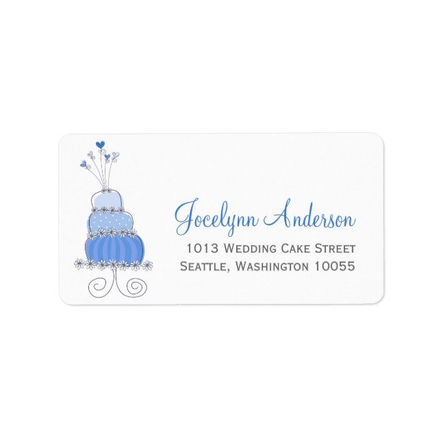 Whimsical Sweet Wedding Cake Custom Address Labels (Front)