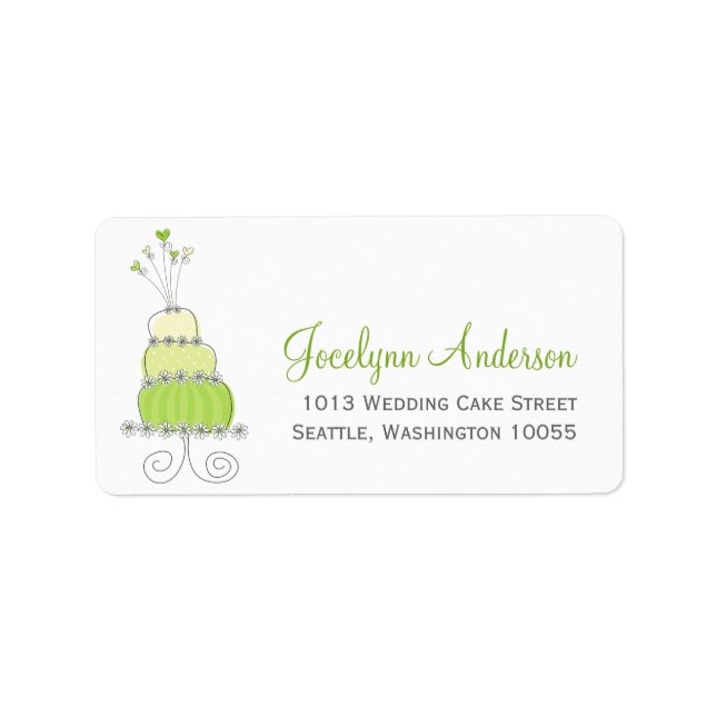 Whimsical Sweet Wedding Cake Custom Address Labels (Front)