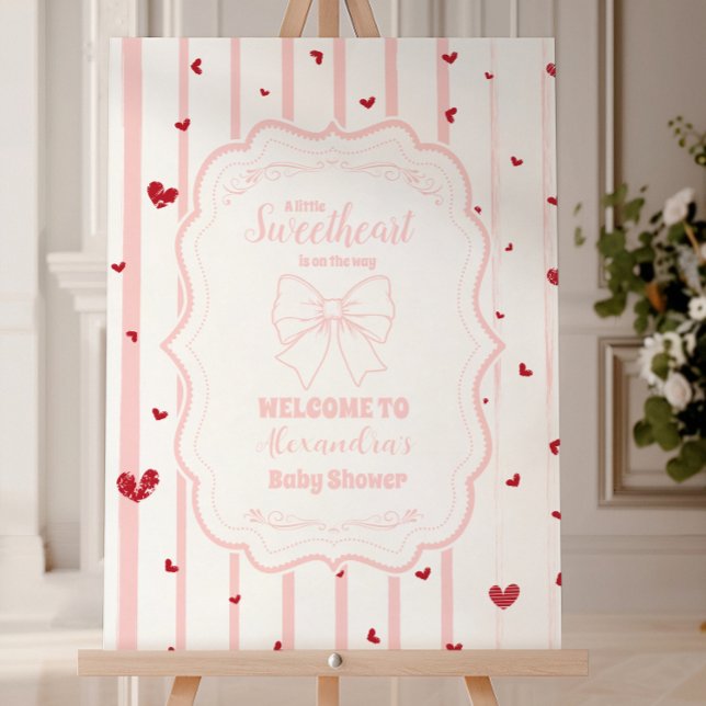 Whimsical Sweetheart Valentine's Day Baby Shower Foam Board (Creator Uploaded)