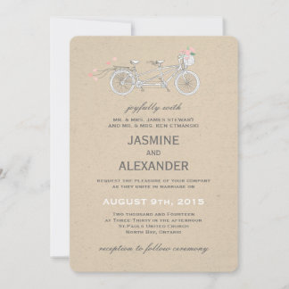 Whimsical Tandem Bicycle - Wedding Invitation