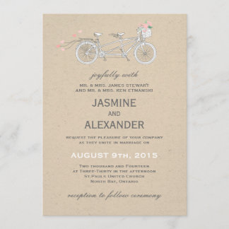 Whimsical Tandem Bicycle - Wedding Invitation