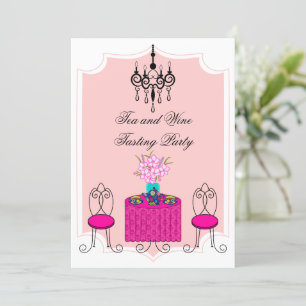 Whimsical Tea and Wine Tasting Party Invitation