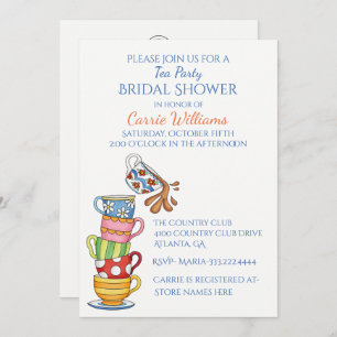 Whimsical Tea Cups Bridal Shower Invitation