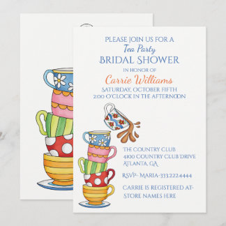 Whimsical Tea Cups Bridal Shower Invitation