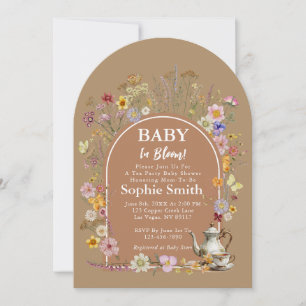 Whimsical Tea Garden Baby In Bloom Baby Shower Invitation
