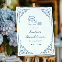 Whimsical Tea Party Bridal Shower Welcome Sign