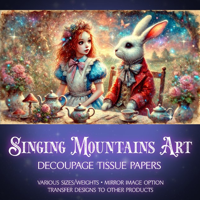 Whimsical Tea Party Fantasy Garden Decoupage Tissue Paper (Creator Uploaded)