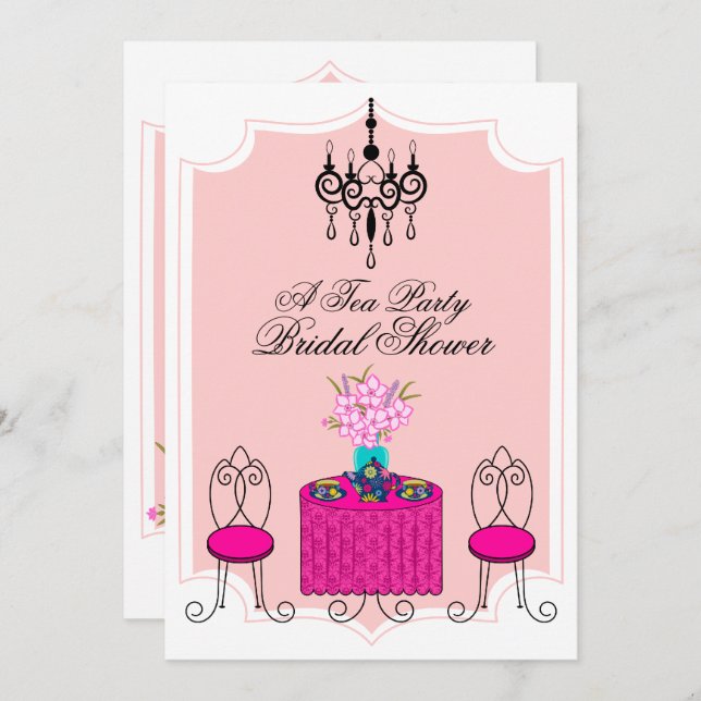 Whimsical Tea Party Invitation (Front/Back)