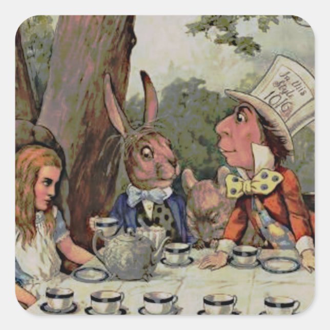 Whimsical Tea Party MadHatter  Square Sticker (Front)