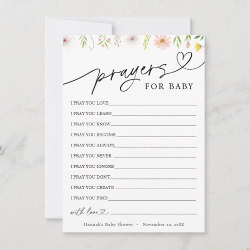 Whimsical Tea Prayers and Wishes for Baby Card