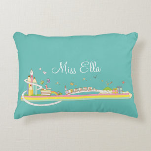 Whimsical Teacher's Scene Personalized Accent Pillow