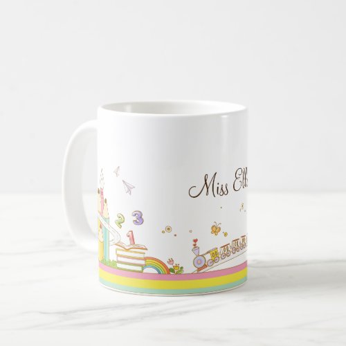 Whimsical Teachers Scene Personalized Coffee Mug