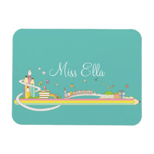 Whimsical Teacher's Scene Personalized Magnet